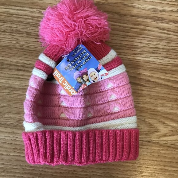 Set Of 3 Kids Winter Knit Beanie Hats With Pom-Pom - Picture 4 of 7